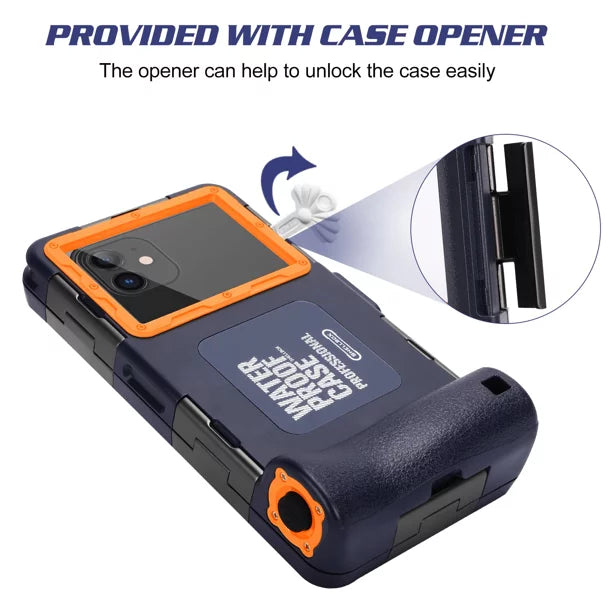 UrbanX Professional [15m/50ft] Swimming Diving Surfing Snorkeling Photo Video Waterproof Protective Case Underwater Housing for  30  And all Phones Up to 6.9 Inch  with Lanyard