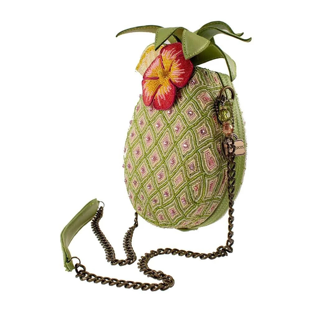 Mary Frances Pineapple Island Beaded Crossbody Novelty Handbag Bag Multi New