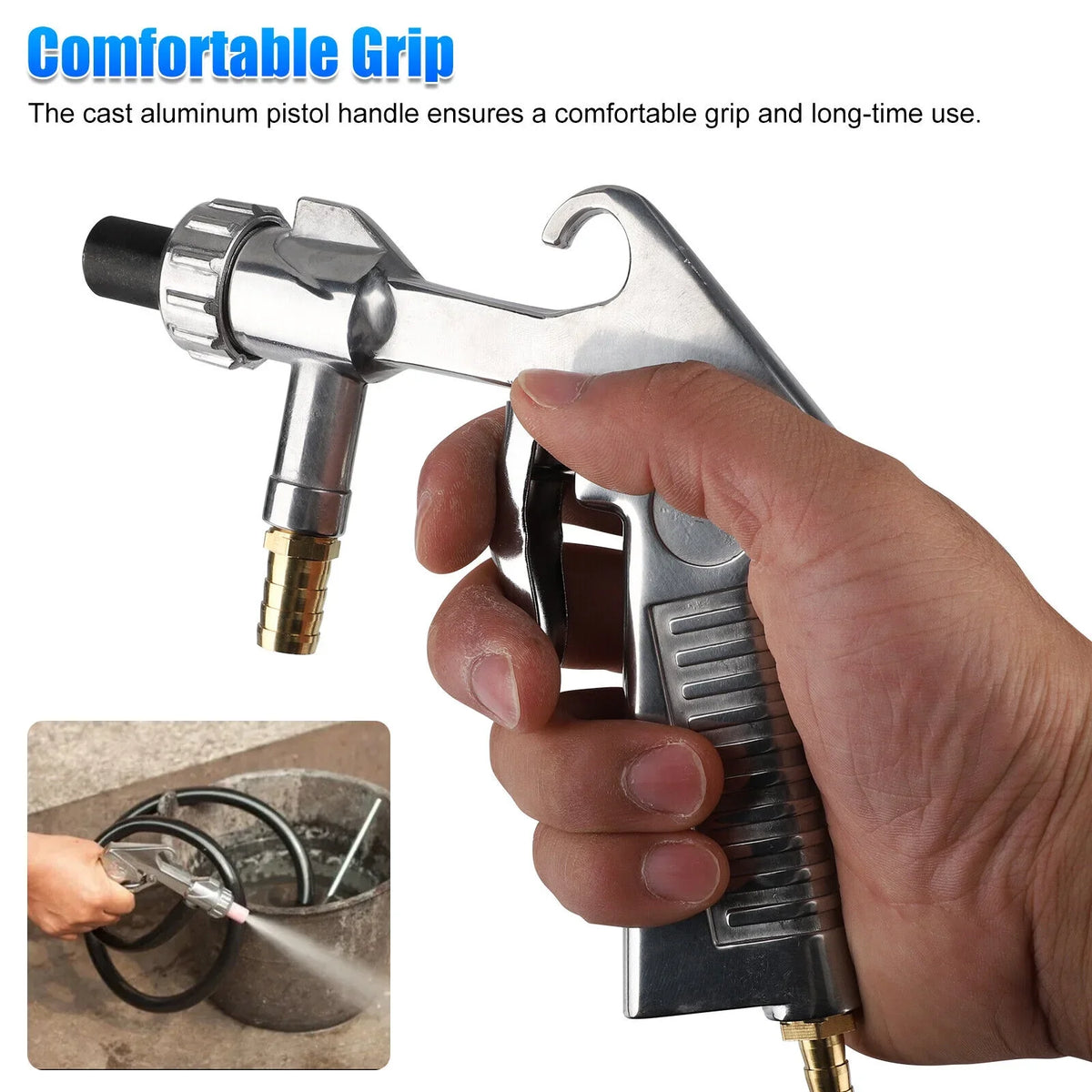 Sandblaster Air Kit Abrasive Sandblasting Gun Sand Blaster with 4 Ceramic Nozzle