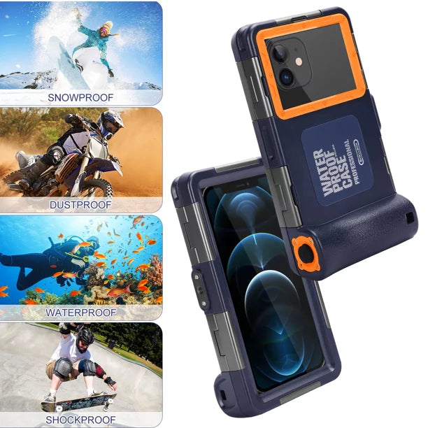 UrbanX Professional [15m/50ft] Swimming Diving Surfing Snorkeling Photo Video Waterproof Protective Case Underwater Housing for  10 Lifestyle And all Phones Up to 6.9 Inch  with Lanyard