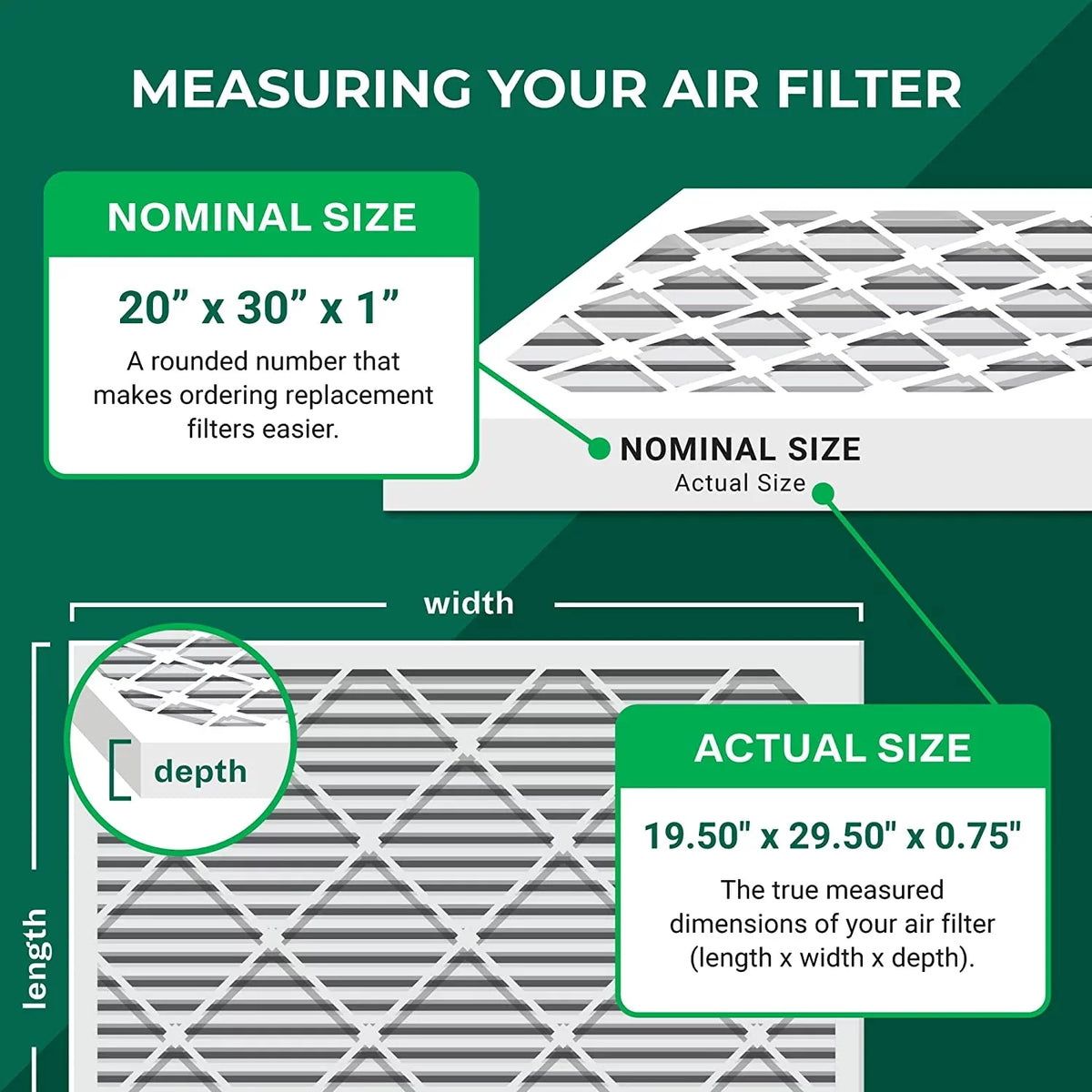 Filterbuy 20x30x1  8 Pleated   Furnace Air Filters (4-Pack)