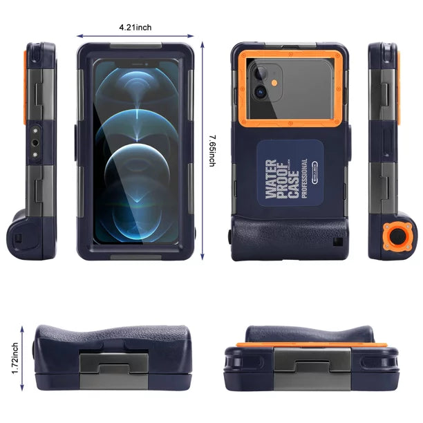 UrbanX Professional [15m/50ft] Swimming Diving Surfing Snorkeling Photo Video Waterproof Protective Case Underwater Housing for Xiaomi Mi 8  And all Phones Up to 6.9 Inch  with Lanyard