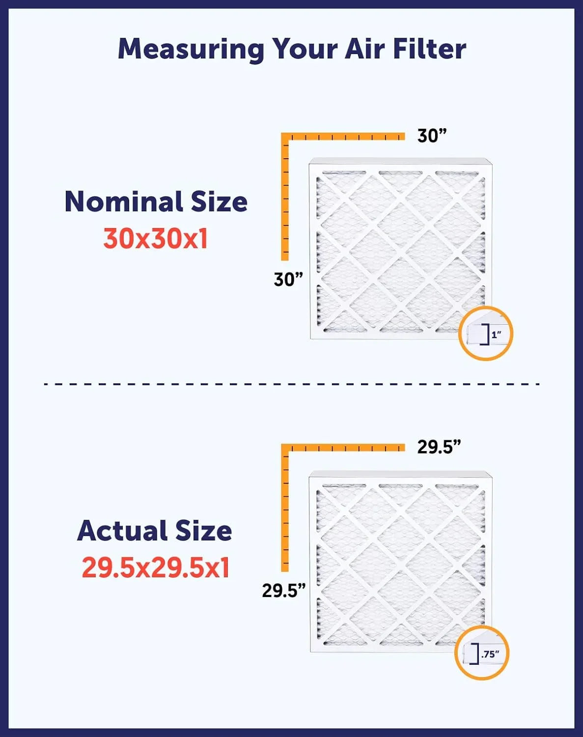 Filter King 22.5x24x1 Air Filter | 4- |  8  Pleated / Furnace Filters |    | Actual Size: 22.5 x 24 x .75"