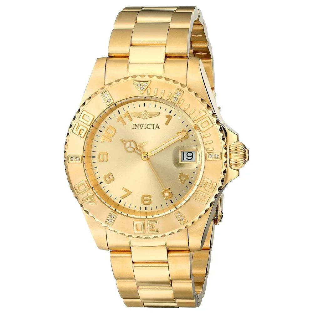 Invicta 15249 Women's Pro Diver Gold Tone Dial Yellow Gold Steel Dive Watch