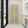 4 Door Cabinet with 1 Drawer, with 4 Adjustable Inner Shelves, Storage Cabinet