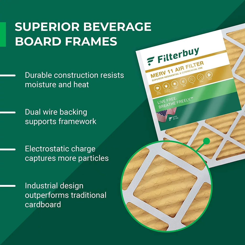 Filterbuy 20x21x5  11 Pleated   Furnace Air Filters for Lennox  / -23 (4-Pack)