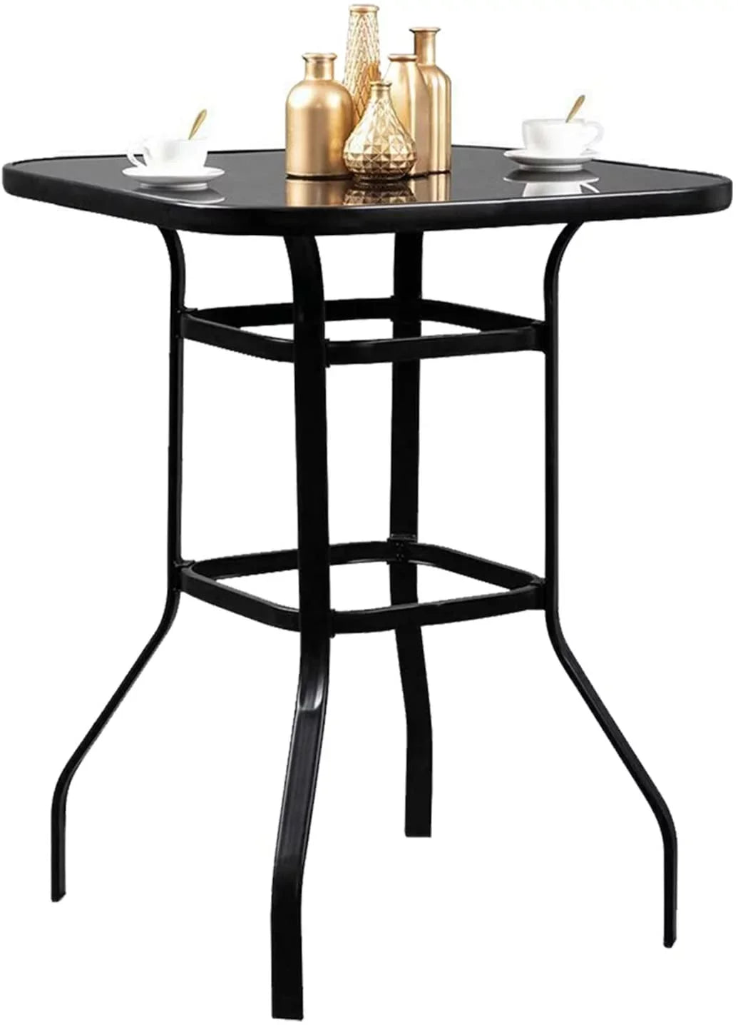 Elpis Beautiful Design With Sturdy Glass Bar Table For Backyard Use