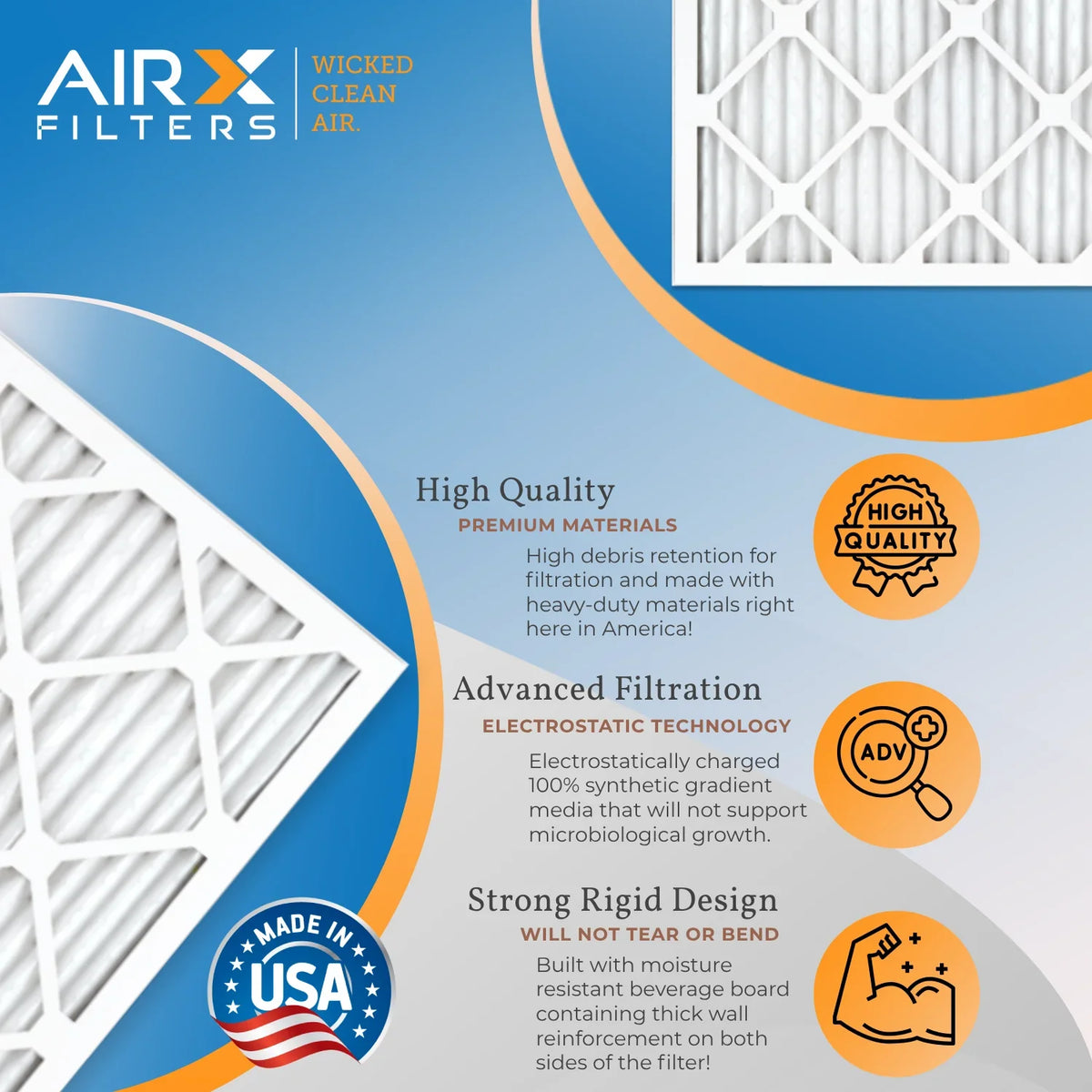 18x20x1 Air Filter  13 Comparable to  1500 - 2200 &  9 Electrostatic Pleated Air Conditioner Filter 6 Pack   Premium  Made 18x20x1 Furnace Filters by     .